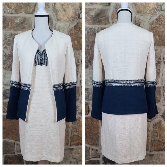 Vilagallo Dresses & Skirts - Nwt Vilagallo 46 14 XL Tweed Fringe Dress Skirt Suit Set